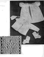 vintage knitting pattern for dress set 1950s